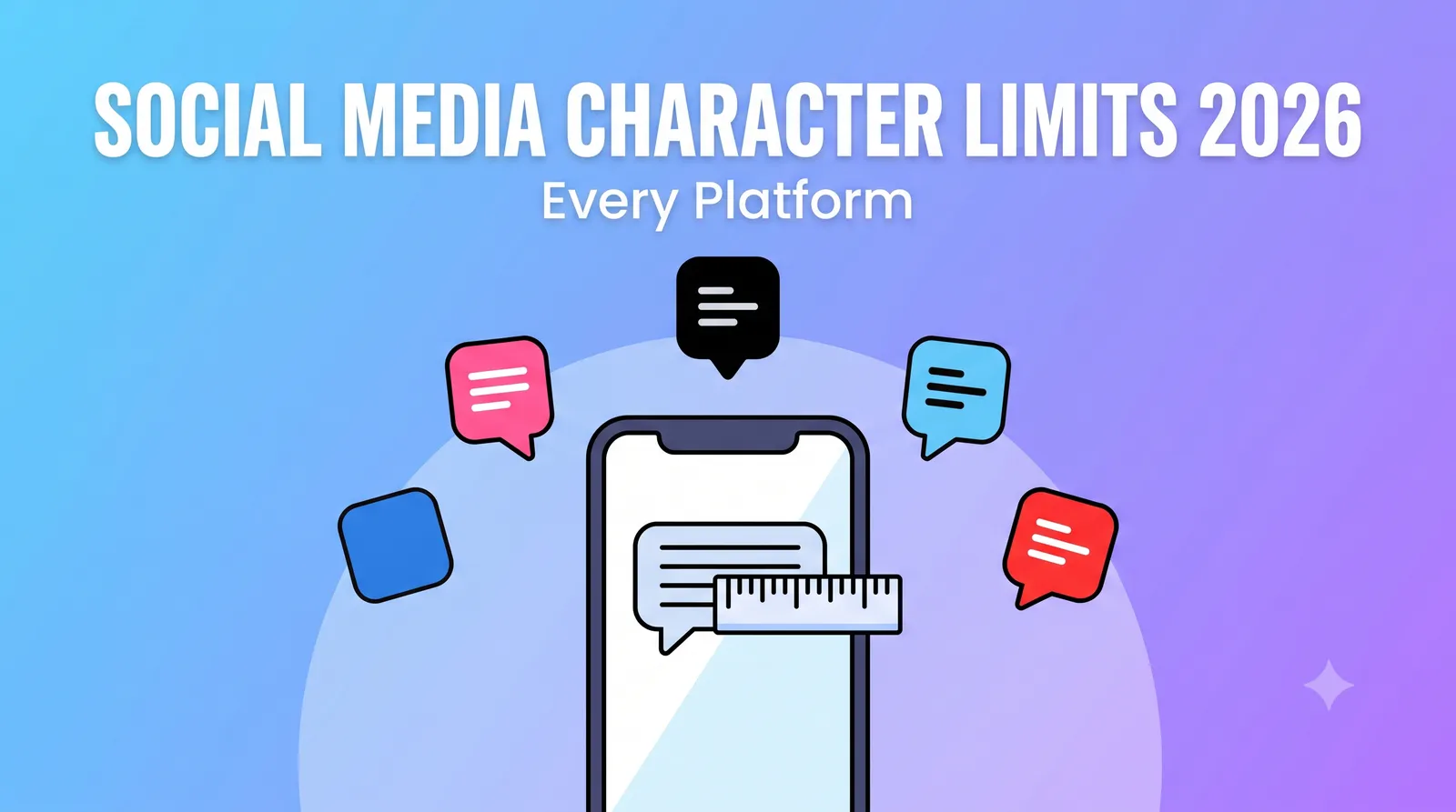 Social Media Character Limits 2026 - Instagram, X, TikTok, Discord, YouTube and more